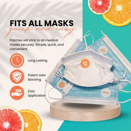 zest patch product photo on masks